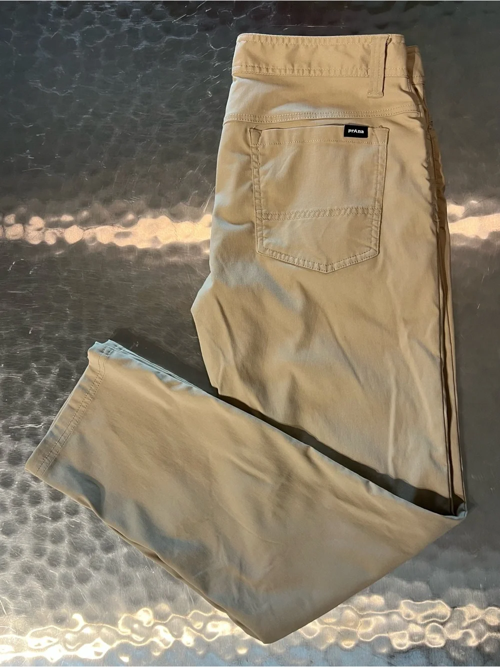 prAna Men’s Brion 5-Pocket Stretch Pants – Tan / Khaki Size